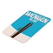 Wengen, Zwitserland, ski-poster Magneet (Linkerzijde)