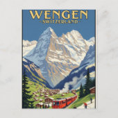 Wengen Zwitserland Travel Art Vintage Briefkaart (Voorkant)