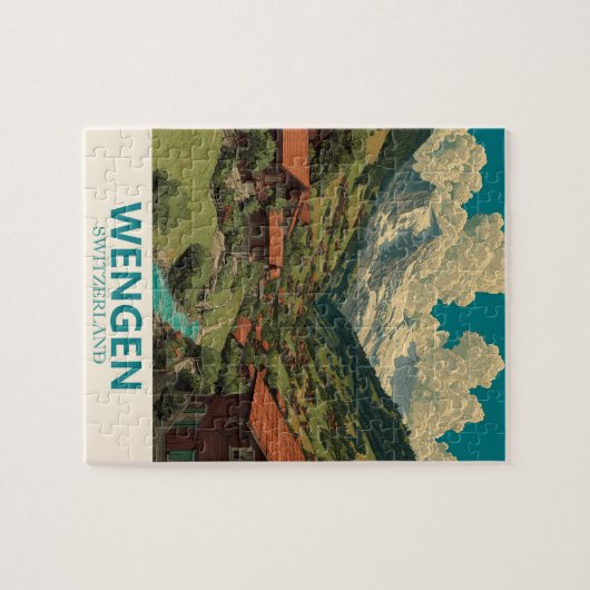 Wengen Zwitserland Vintage Travel Legpuzzel (Horizontaal)