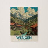 Wengen Zwitserland Vintage Travel Legpuzzel (Verticaal)