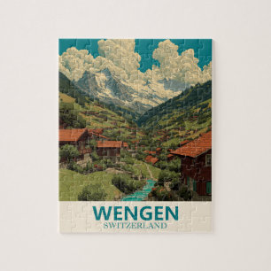 Wengen Zwitserland Vintage Travel Legpuzzel