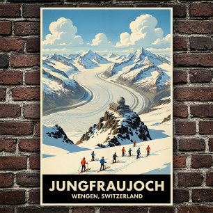 Wengen, Zwitserland: Vintage Travel Poster uit de 