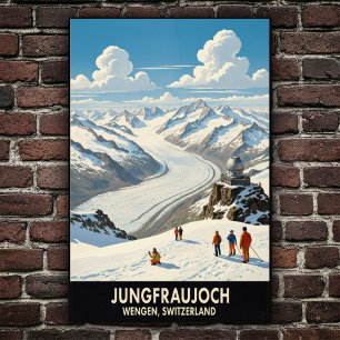 Wengen, Zwitserland: Vintage Travel Poster uit de 