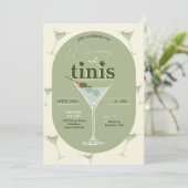 Wenies en Tinis Martini Bachelorette Uitnodiging (Staand voorkant)