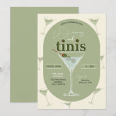 Wenies en Tinis Martini Bachelorette Uitnodiging (Voorkant / Achterkant)