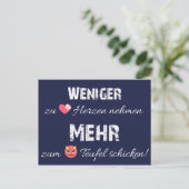 Weniger zu Herzen - mehr zum Teufel! Briefkaart (Staand voorkant)