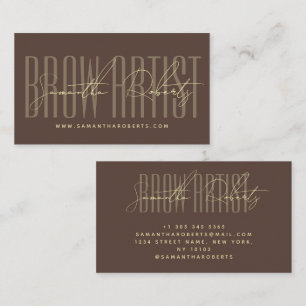 Wenkbrauw artiest modern typografie script bruin visitekaartje