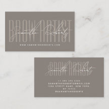 Wenkbrauw artiest moderne typografie script taupe