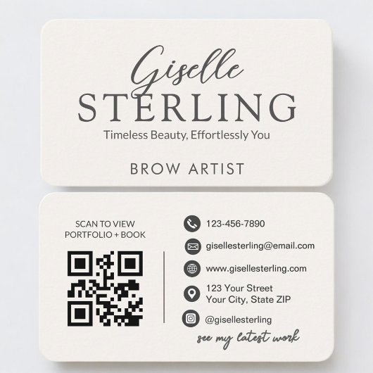Wenkbrauw Artiest Neutrale QR Code Visitekaartje