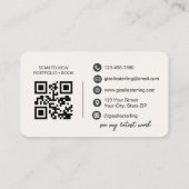 Wenkbrauw Artiest Neutrale QR Code Visitekaartje (Achterkant)