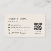 Wenkbrauw Artiest QR Code Visitekaartje (Achterkant)
