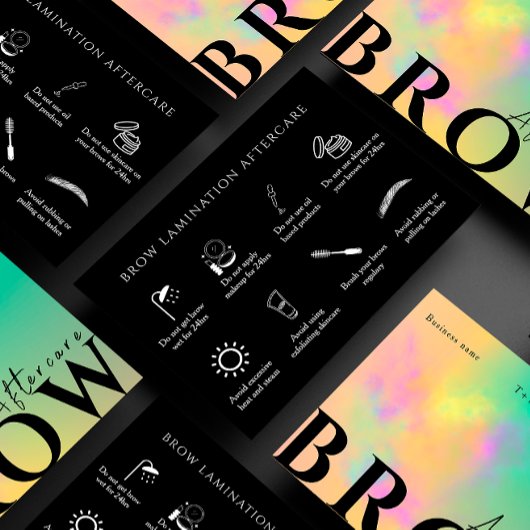 Wenkbrauw na zorginstructies Abstracte Waterverf Visitekaartje