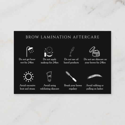 Wenkbrauw na zorginstructies Abstracte Waterverf Visitekaartje (Achterkant)