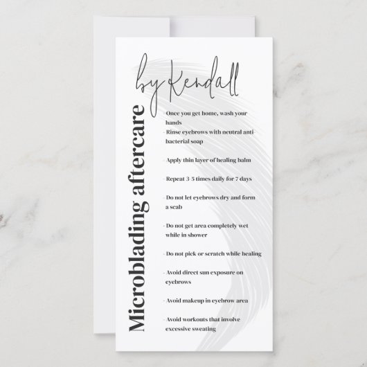 Wenkbrauw nazorg Eenvoudig wit vet belettering Bedankkaart (Voorkant)