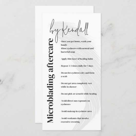 Wenkbrauw nazorg Eenvoudig wit vet belettering Bedankkaart (Voorkant / Achterkant)