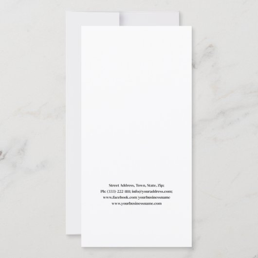 Wenkbrauw nazorg Eenvoudig wit vet belettering Bedankkaart (Achterkant)