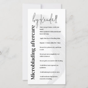 Wenkbrauw nazorg Eenvoudig wit vet belettering Bedankkaart