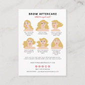 Wenkbrauw permanente make-up nazorg instructies visitekaartje (Voorkant)