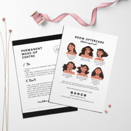 Wenkbrauw permanente make-up nazorg instructies visitekaartje