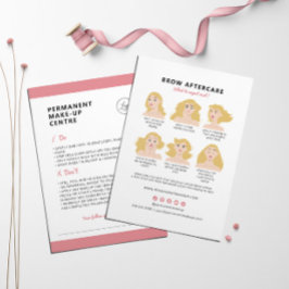 Wenkbrauw permanente make-up nazorg instructies visitekaartje