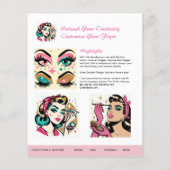 ⭐️Wenkbrauw Shaping Flyer Sjabloon Roze Gouden Spa (Achterkant)