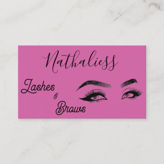 Wenkbrauw Wimper Ontwerp Paarse Elegantie Visitekaartje (Voorkant)