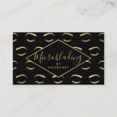 Wenkbrauwen en wimpers Microblading Zwart/Goud Visitekaartje (Voorkant)