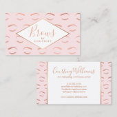 Wenkbrauwen en wimpers Patroon Roze/Roos Goud Visitekaartje (Voorkant / Achterkant)