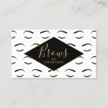 Wenkbrauwen en wimpers Patroon Wit/Zwart/Goud