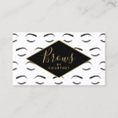 Wenkbrauwen en wimpers Patroon Wit/Zwart/Goud Visitekaartje (Voorkant)