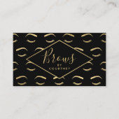 Wenkbrauwen en wimpers Patroon Zwart/Goud Visitekaartje (Voorkant)