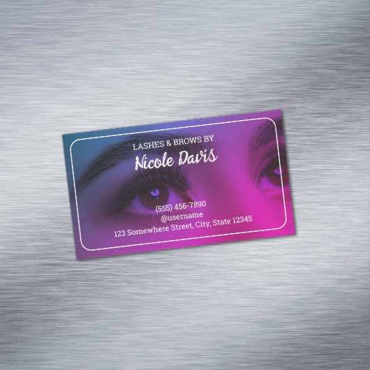 Wenkbrauwen en wimpers technicus magnetisch visitekaartje (Voorbeeld)