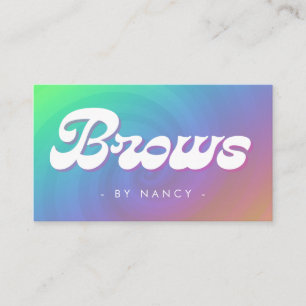 Wenkbrauwen Groovy Retro Regenboog wervelpatroon Visitekaartje