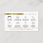 Wenkbrauwen Nazorg Instructies Glam Black & Gold P Visitekaartje (Achterkant)