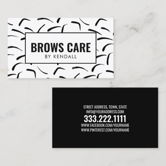 Wenkbrauwen Nazorg permanent wenkbrauwpatroon Visitekaartje (Voorkant / Achterkant)