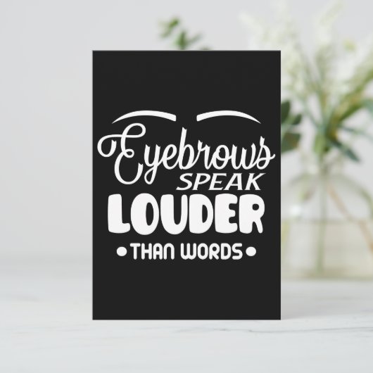 wenkbrauwen spreken luider dan woorden bedankkaart (Staand voorkant)