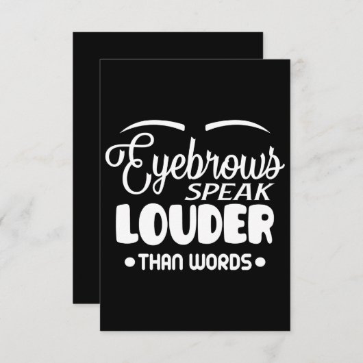 wenkbrauwen spreken luider dan woorden bedankkaart (Voorkant / Achterkant)