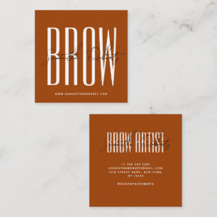 Wenkbrauwkunstenaar moderne typografie script terr vierkante visitekaartje
