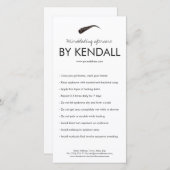 Wenkbrauwnazorg Eenvoudige witte instructie Bedankkaart (Voorkant / Achterkant)