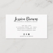 Wenkbrauwwimpers chique zilveren glitter naam glam visitekaartje (Achterkant)