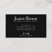 Wenkbrauwwimpers roos gouden glitter naam glam zwa visitekaartje (Achterkant)