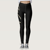 Wenke white gold Handwriting Hose Leggings (Voorkant)