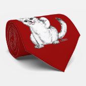 Wenkende Kitty Kat Maneki Neko Stropdas (Opgerold)