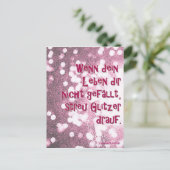 Wenn dein Leben..streu Glitzer drauf. Postkarte Briefkaart (Staand voorkant)