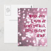 Wenn dein Leben..streu Glitzer drauf. Postkarte Briefkaart (Voorkant / Achterkant)