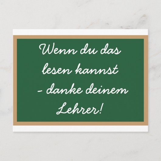Wenn du das lesen kannst - danke deinem Lehrer! Briefkaart (Voorkant)