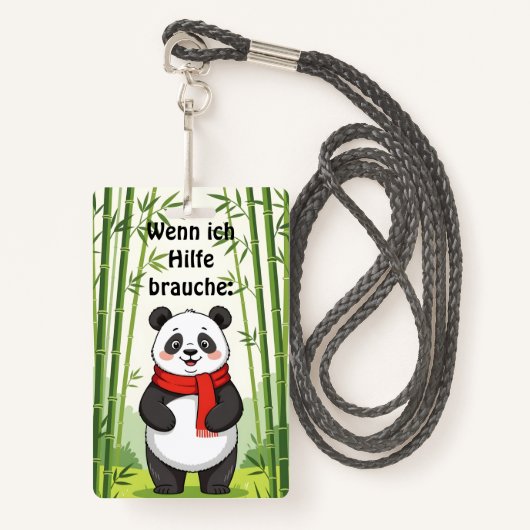 "Wenn ich Hilfe brauche:" Ausweis Badge (Voorkant met draagriem)