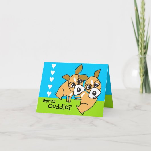 Wenn Kaartje van Doggie Valentijnse Feestdagen Kaart (Voorkant)