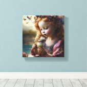 Wens 2 voor thee canvas afdruk (Insitu (Houten vloer))