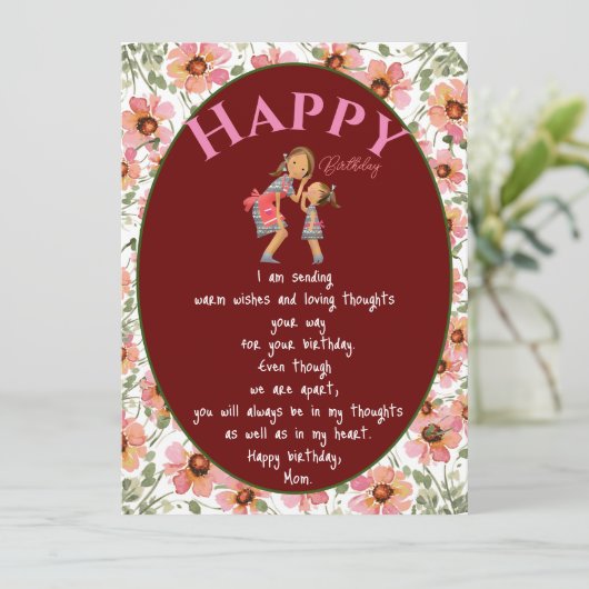 Wens aan mama kaart (Staand voorkant)